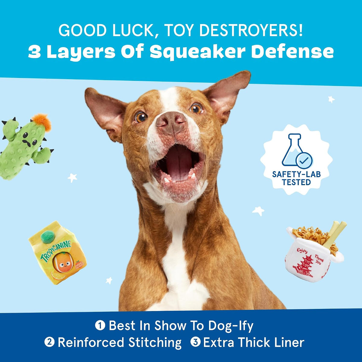 BARKBOX Best of BarkBox Interactive Plush Dog Toy Bundle