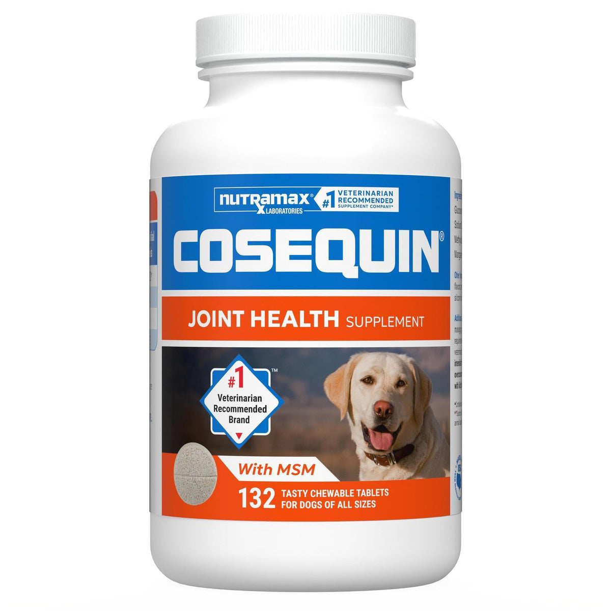 Nutramax Cosequin Maximum Strength Joint Health Supplement for Dogs - with Glucosamine, Chondroitin, MSM, and Hyaluronic Acid, 75 Chewable Tablets