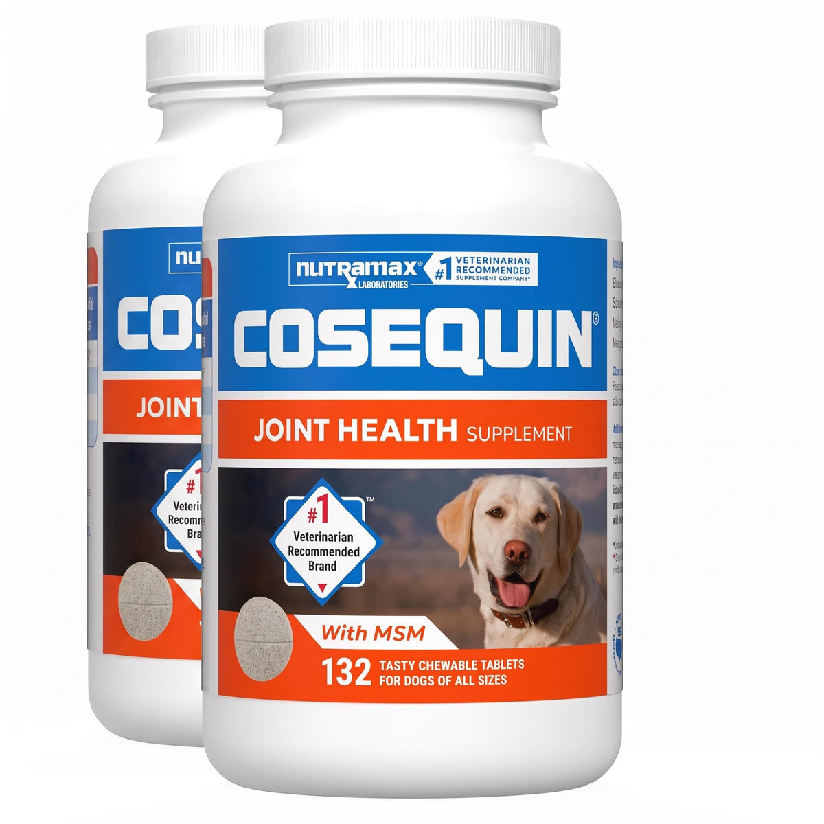 Nutramax Cosequin Maximum Strength Joint Health Supplement for Dogs - with Glucosamine, Chondroitin, MSM, and Hyaluronic Acid, 75 Chewable Tablets