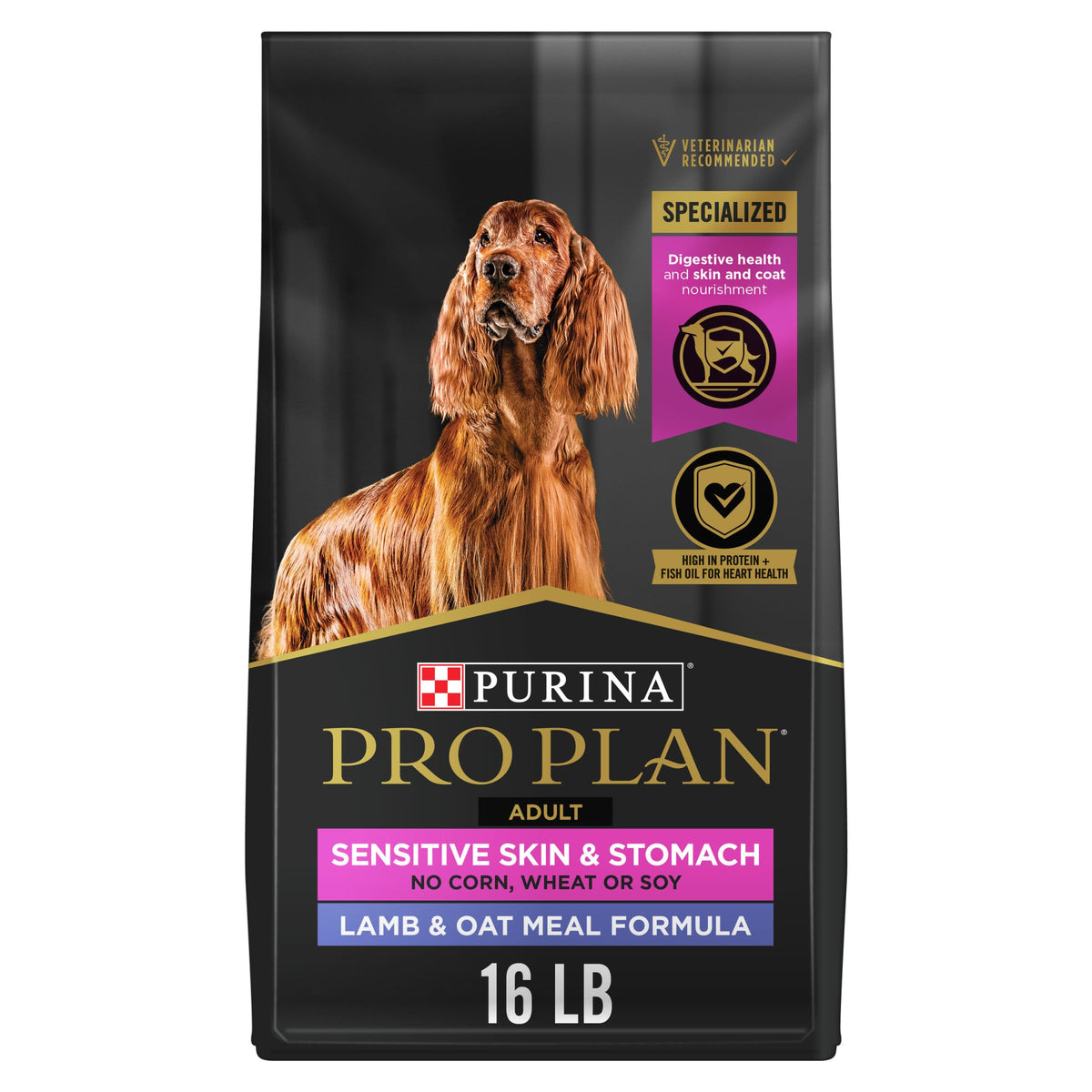 Purina Pro Plan Sensitive Skin & Stomach Dry Dog Food, Salmon, 16 lb Bag