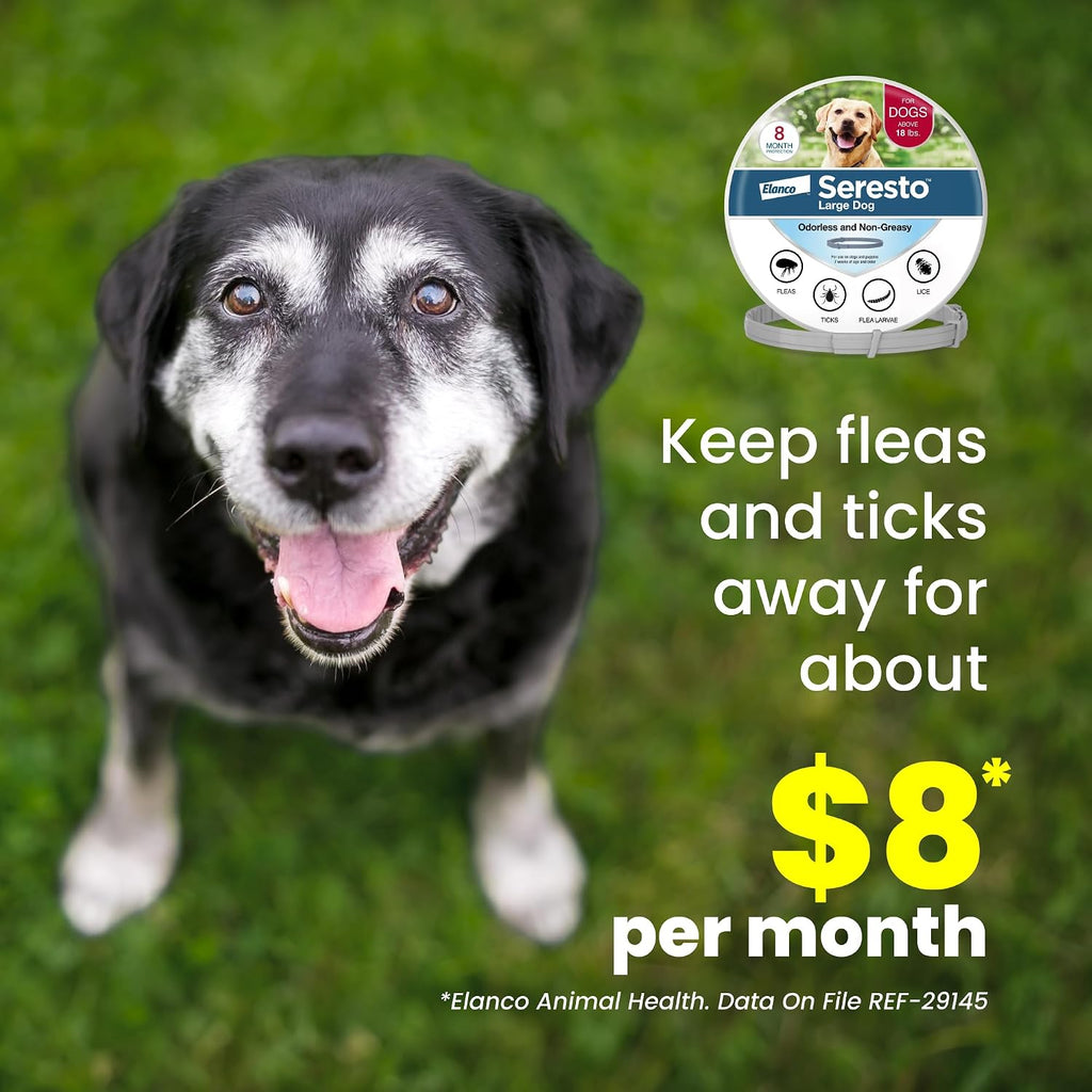 Seresto 8-Month Flea & Tick Collar for Large Dogs Over 18 lbs., 1ct