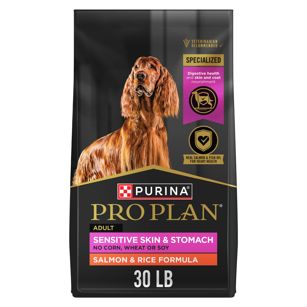 Purina Pro Plan Sensitive Skin & Stomach Dry Dog Food, Salmon, 16 lb Bag