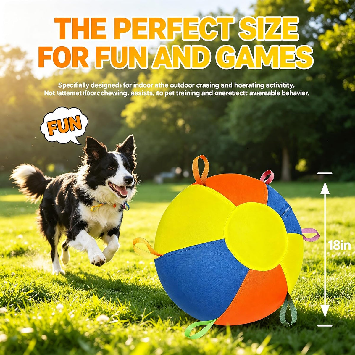 WesGen 2026 Upgrade 18'' Herding Ball for Dogs – 1800D Oxford Cover, with 2 Replaceable Inner Balls & Pump, Enhanced Chew Resistance Material, Anti-Burst, Dog Toy Agility Equipment for Collies